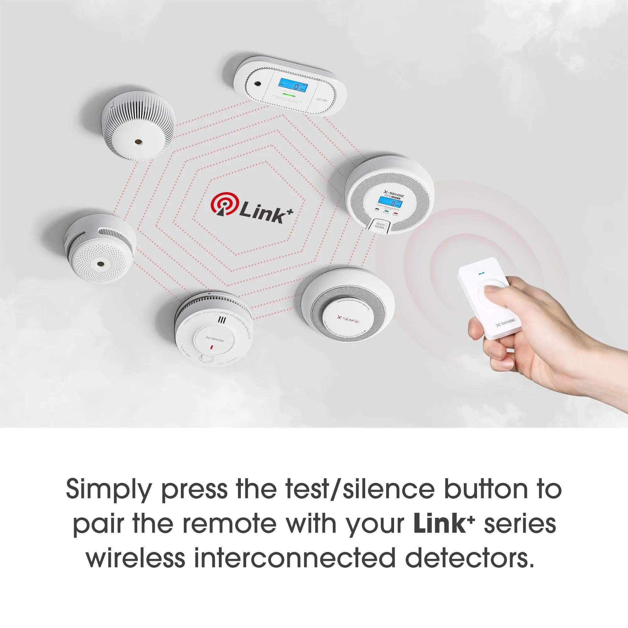 3-Pack XC01-WR Wireless Interconnected CO Alarms   1-Pack RC01 Pro Remote Controller