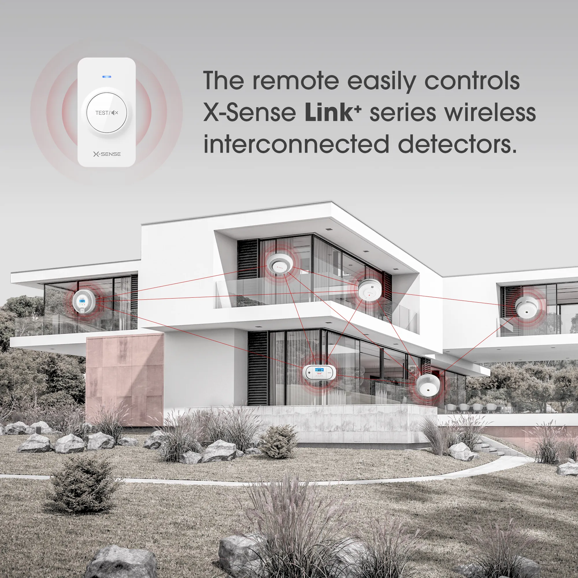 3-Pack XC01-WR Wireless Interconnected CO Alarms   1-Pack RC01 Pro Remote Controller
