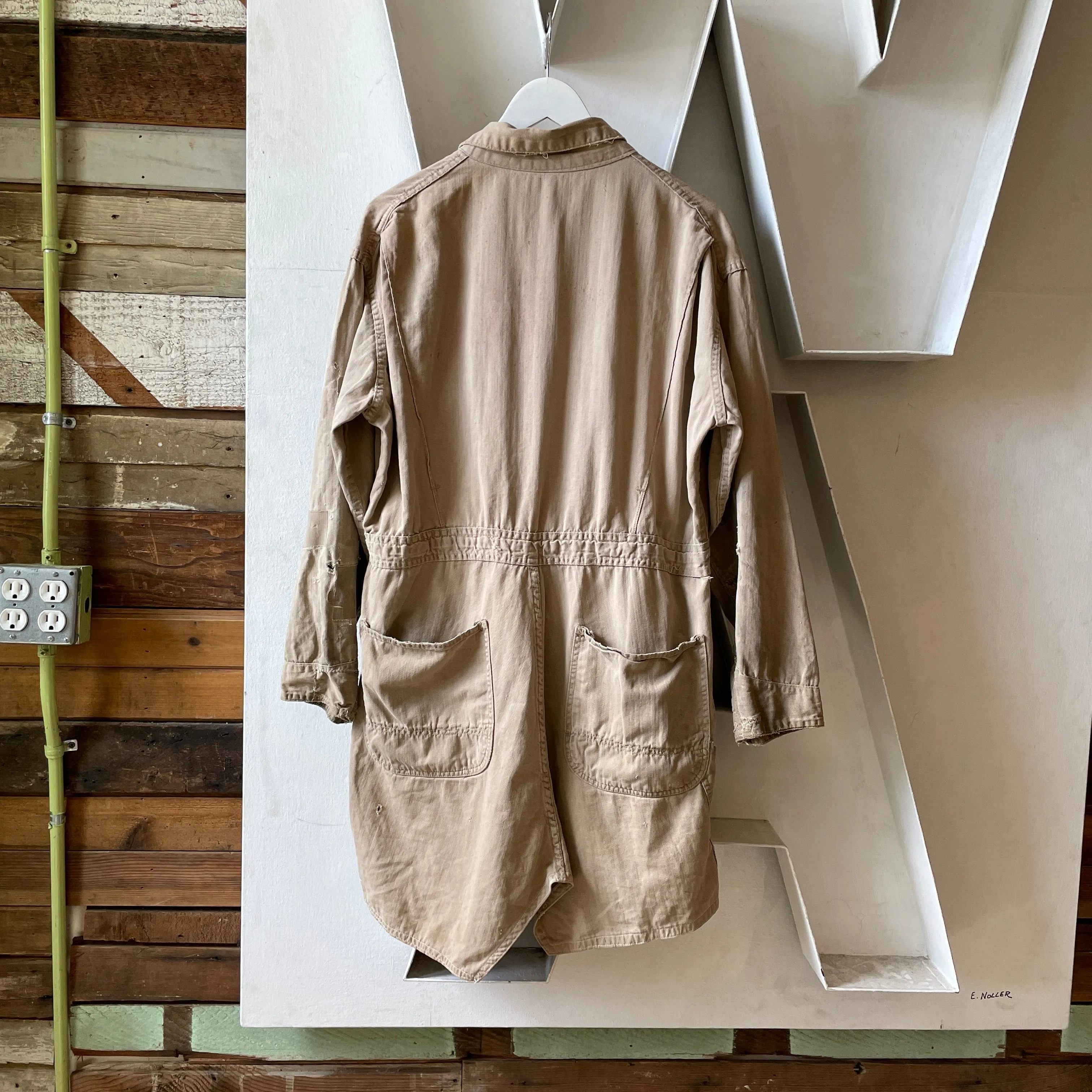 60’s Thrashed Red Kap HBT Modified Fishtail Jacket - Medium