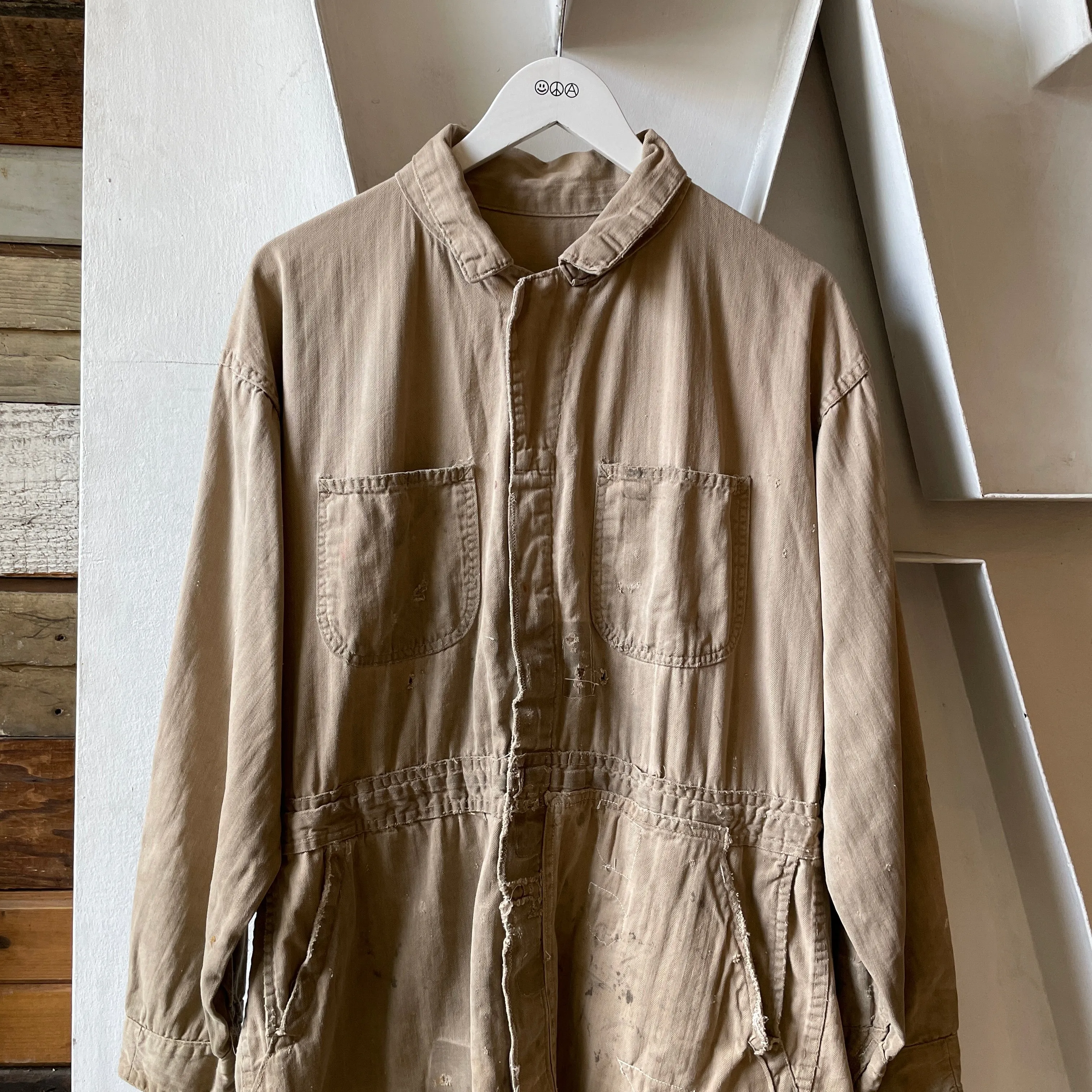 60’s Thrashed Red Kap HBT Modified Fishtail Jacket - Medium