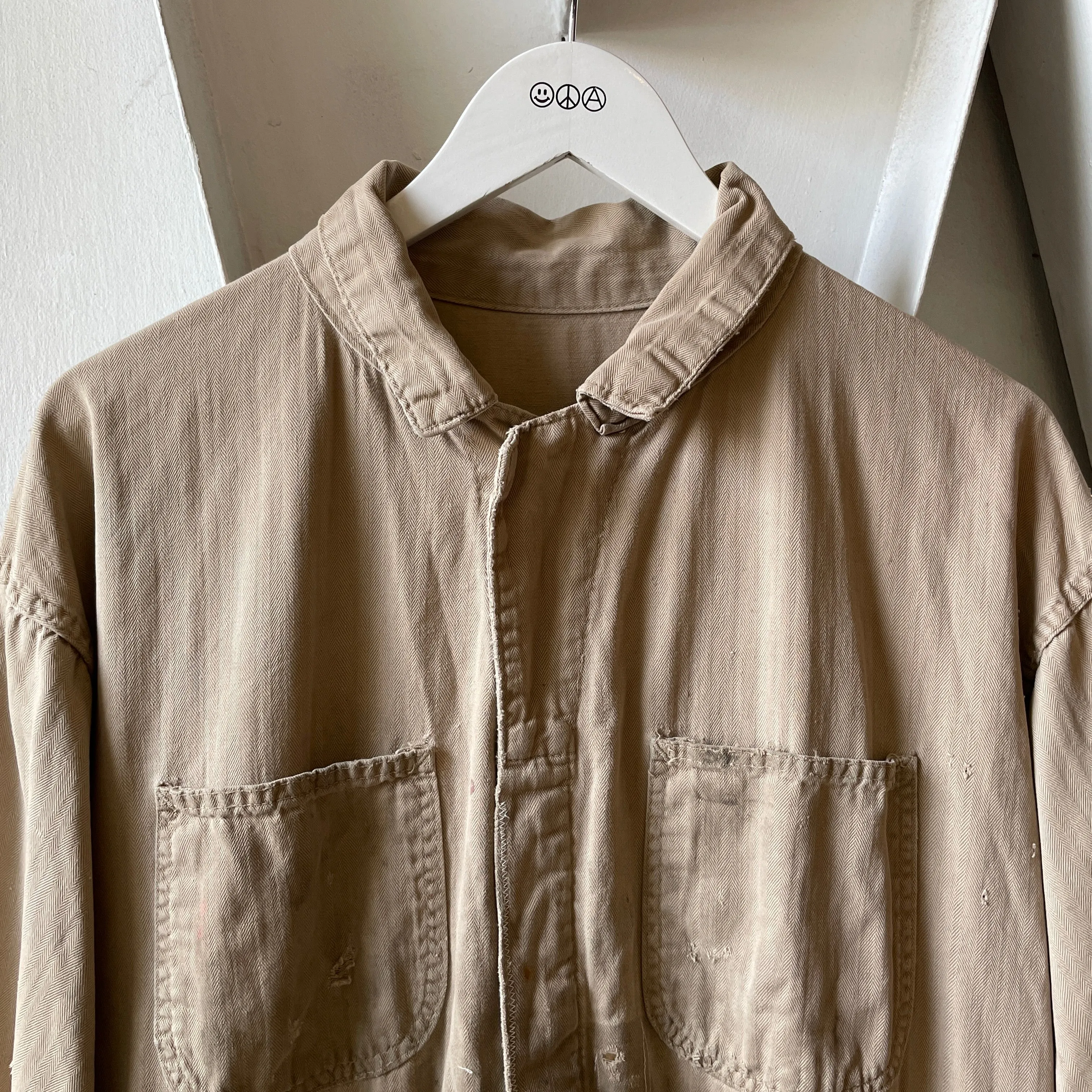 60’s Thrashed Red Kap HBT Modified Fishtail Jacket - Medium