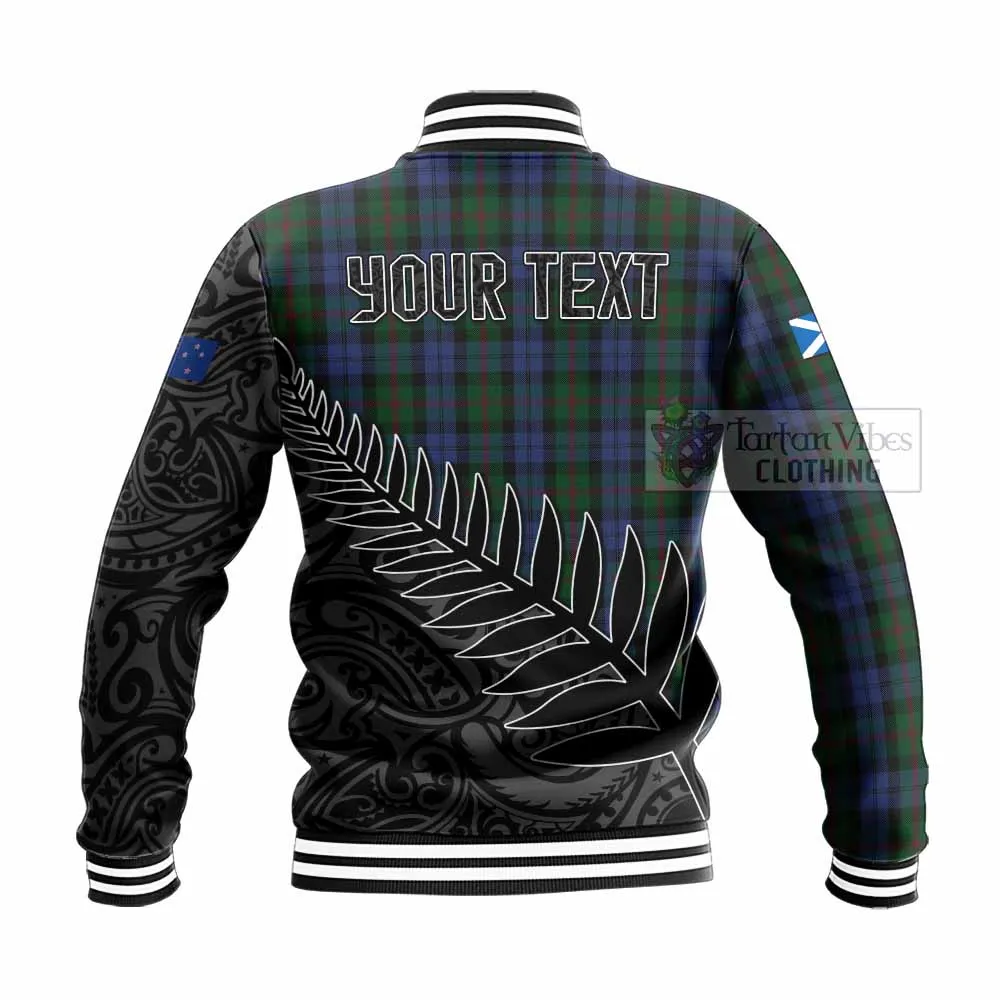 Baird Crest Tartan Baseball Jacket with New Zealand Silver Fern Half Style