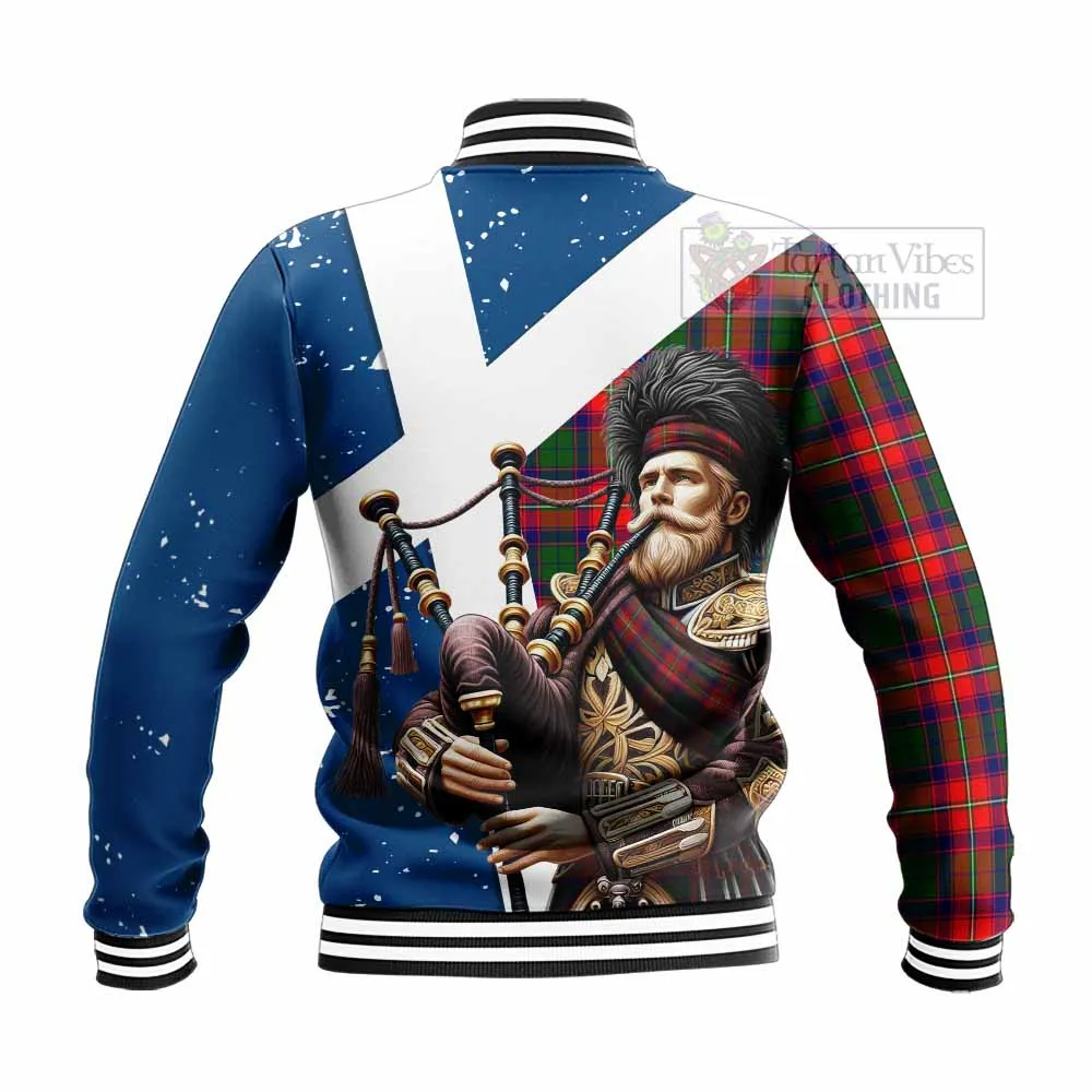 Belshes (Belsches) Tartan Baseball Jacket with Family Crest Scottish Bagpiper Vibes