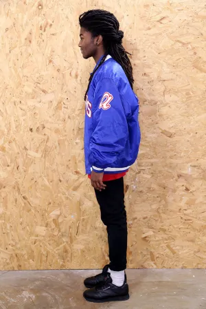 Blue Satin Baseball Jacket