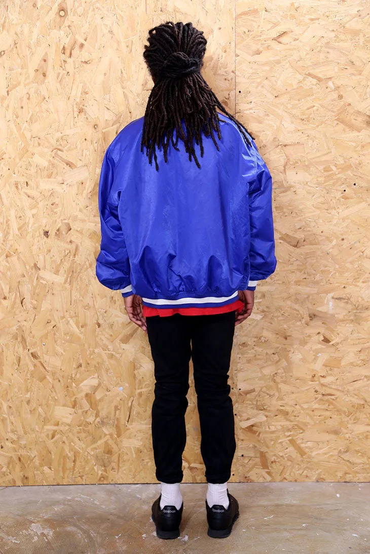 Blue Satin Baseball Jacket