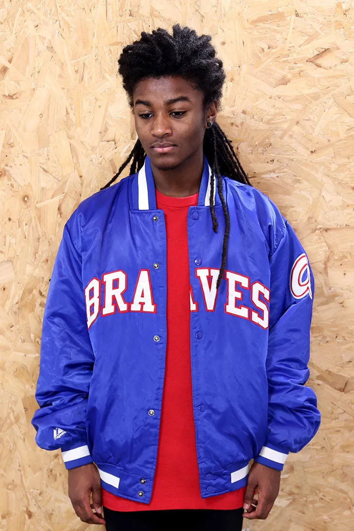 Blue Satin Baseball Jacket