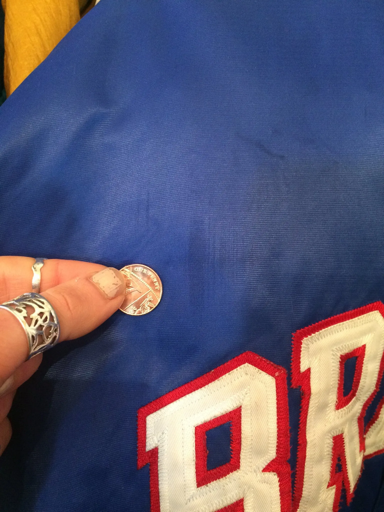 Blue Satin Baseball Jacket
