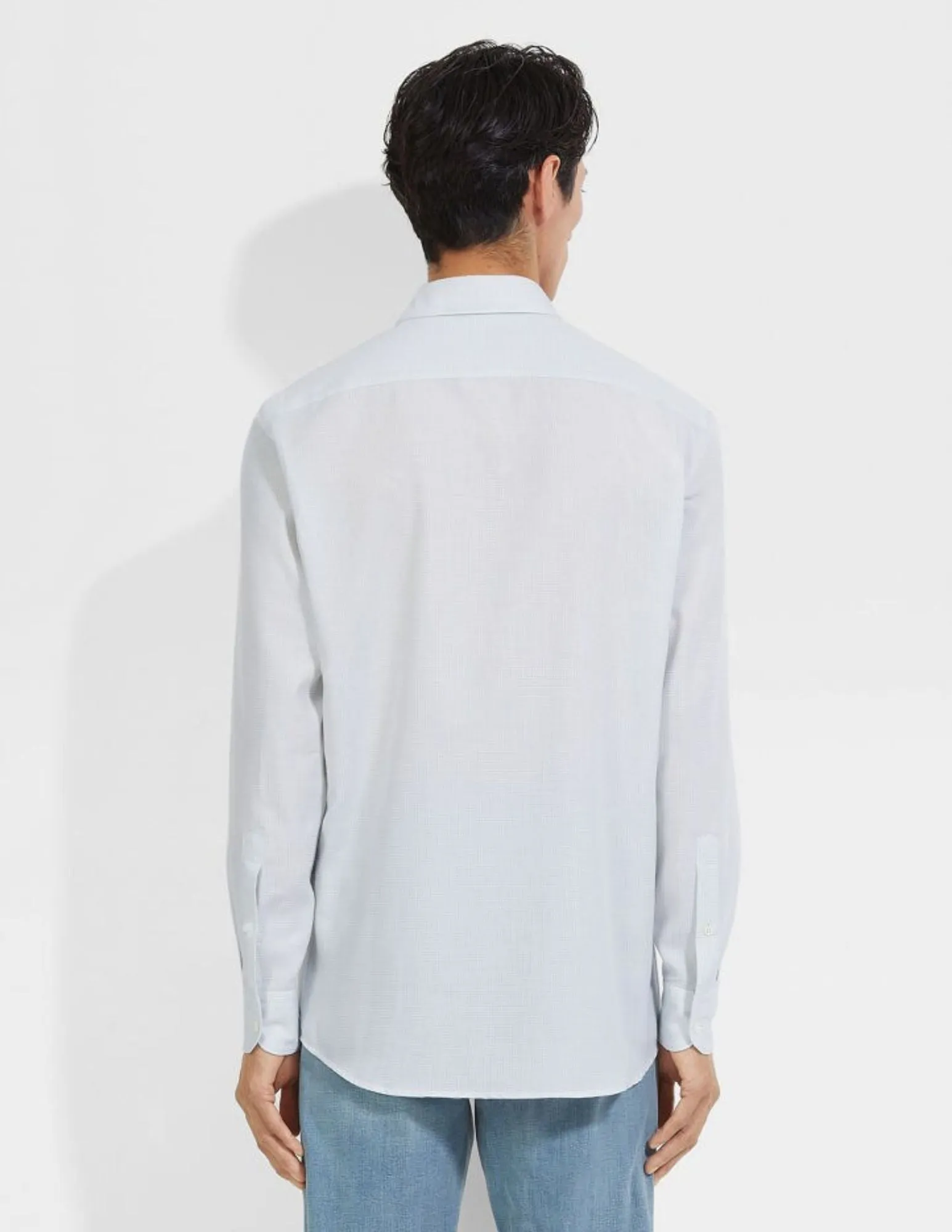 Cashco Shirt | Light Blue/Off White