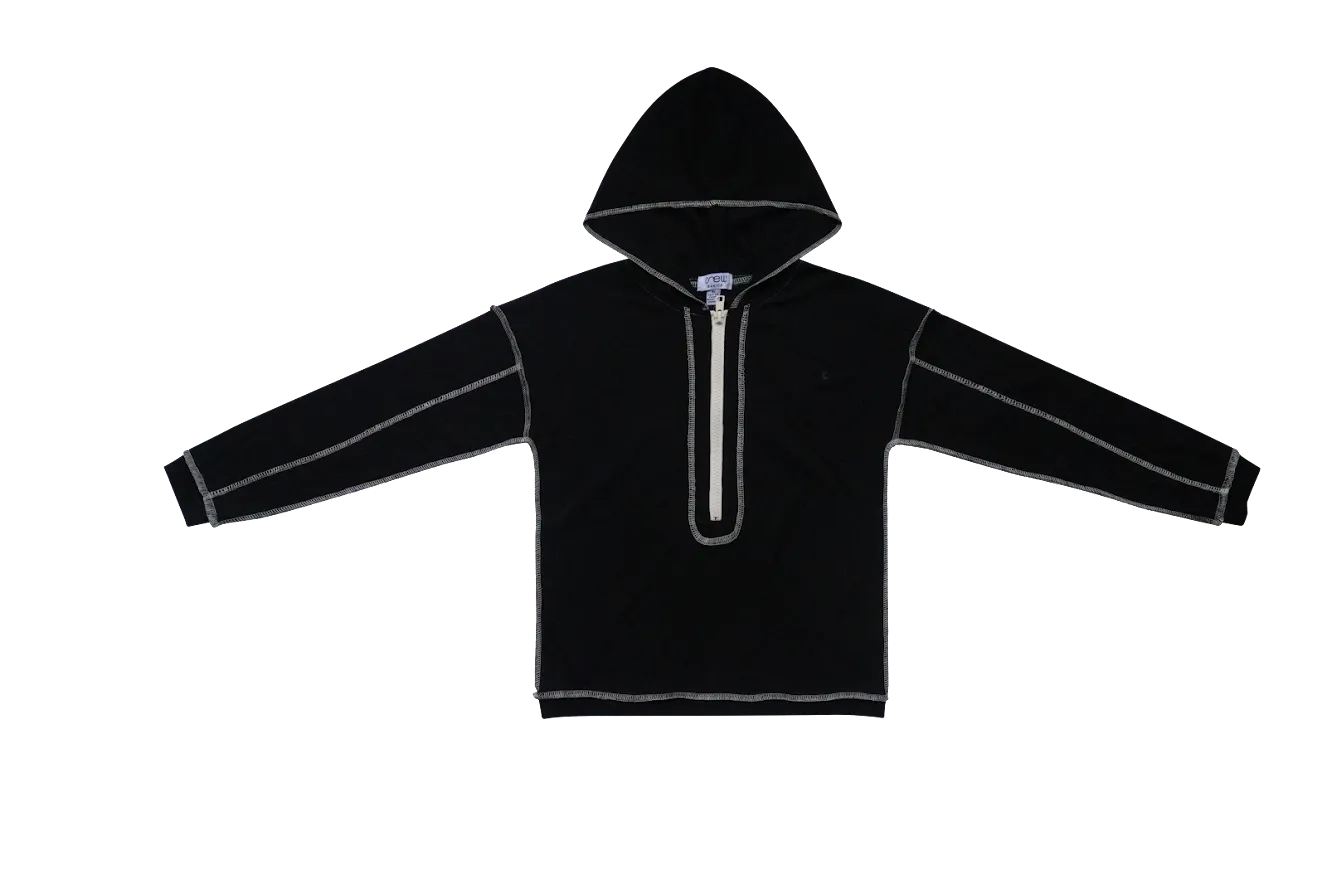 Crew Kids Black Textured Hoodie Maxi Set