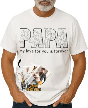 Custom Dad Shirt with Photo & Text, Personalized Fathers Day Shirt for Dad from Daughter Son, Custom Gifts for Fathers Day