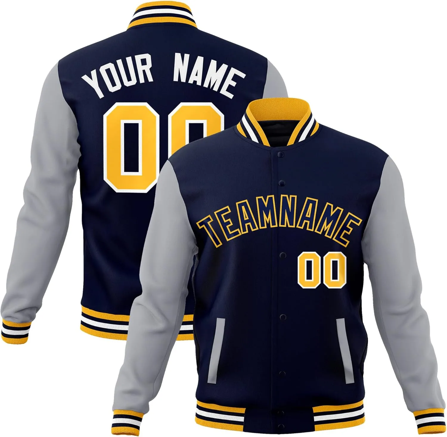 Custom Mens Varsity Jacket Baseball Letterman Bomber Jackets Personalized Stitched Any Name Number Logo