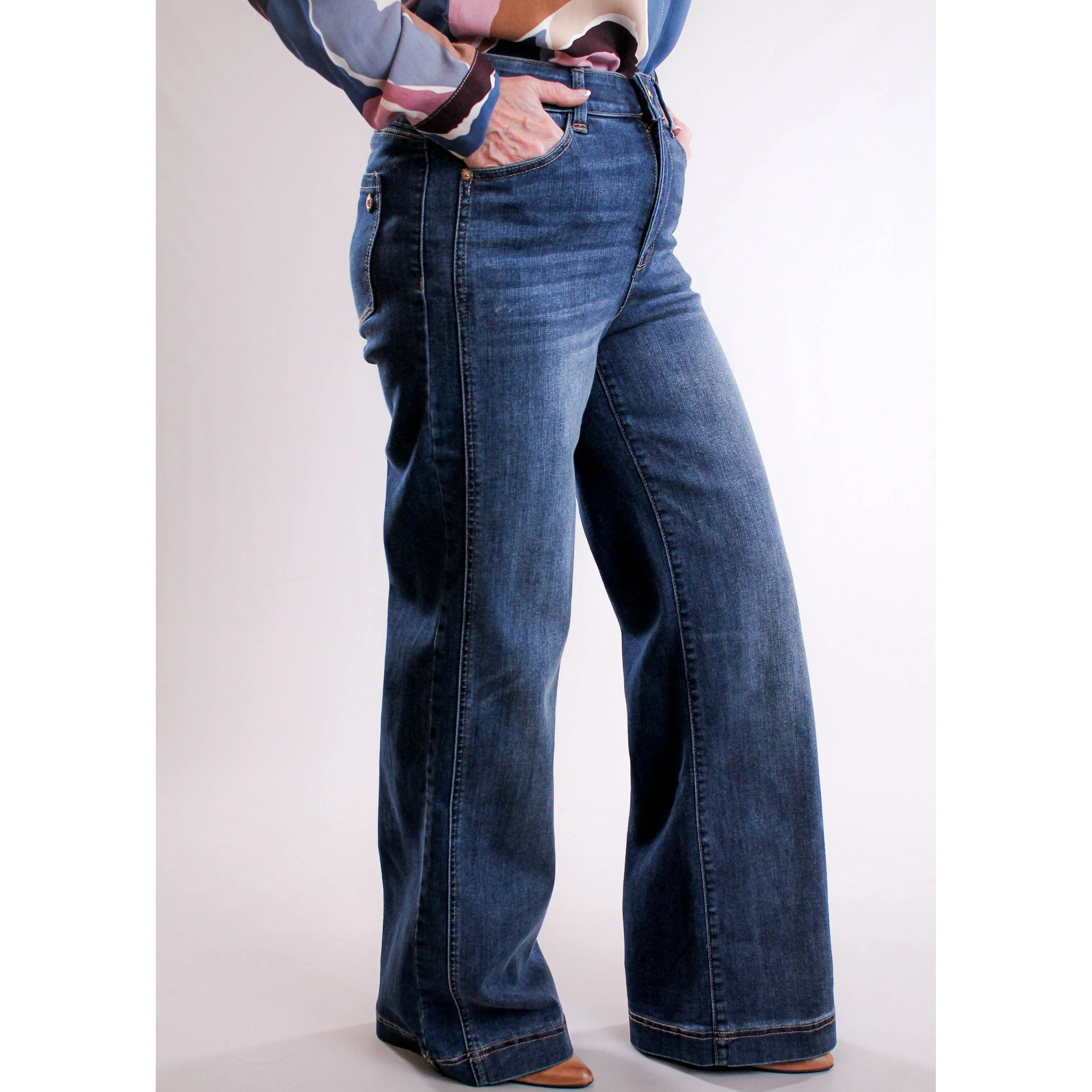 Democracy Wide Leg Jeans with Double Side Seam