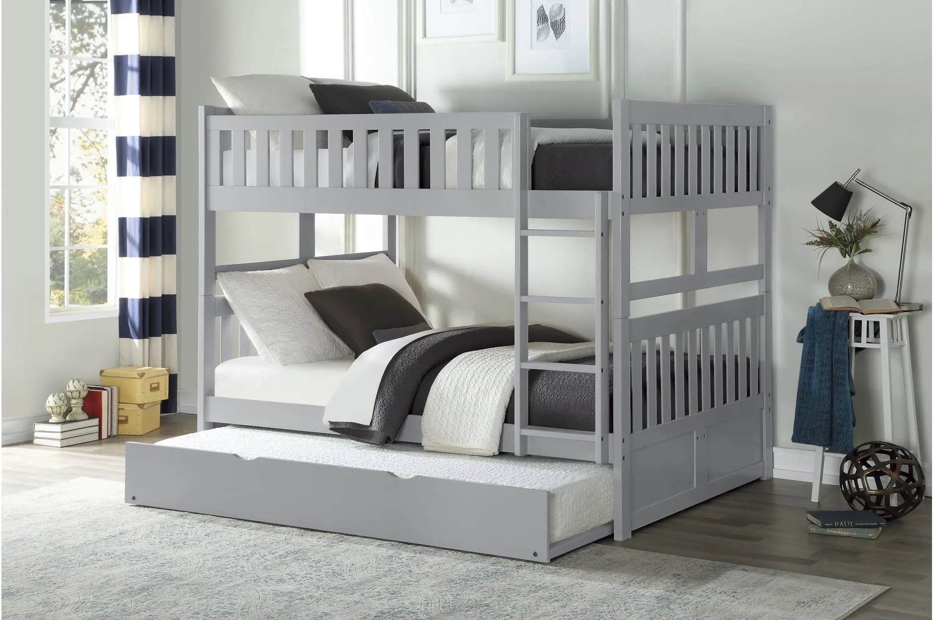 Double/Double Solid Wood Bunkbed with Bedroom Furniture Options