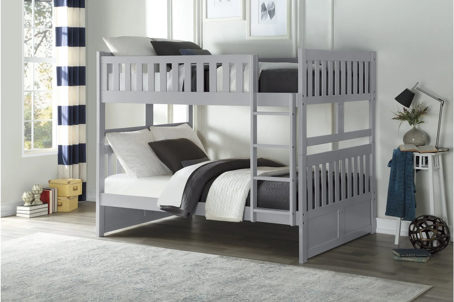 Double/Double Solid Wood Bunkbed with Bedroom Furniture Options
