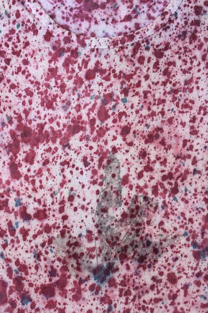 Eco Printed Organic Cotton T-Shirt- Pink Splatter