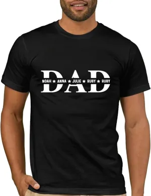Fathers Day Personalized Gifts for Dad from Daughter Custom Mens T-Shirts with Kid Names Customized Photo Gifts for Dad Papa