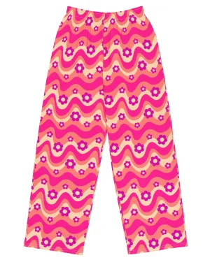 Flower Power Pink Wide Leg Pants