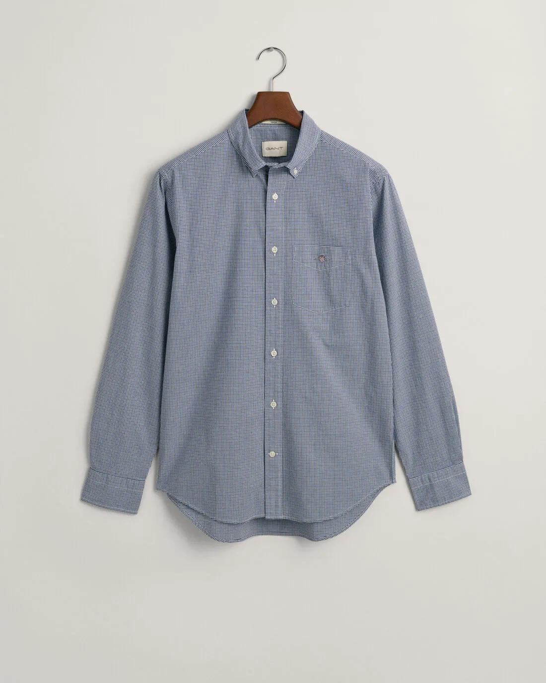 GANT -Regular Poplin Micro Check Shirt, College Blue