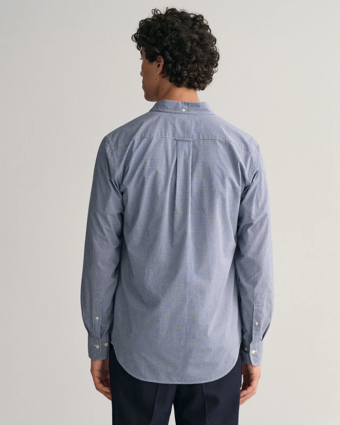 GANT -Regular Poplin Micro Check Shirt, College Blue
