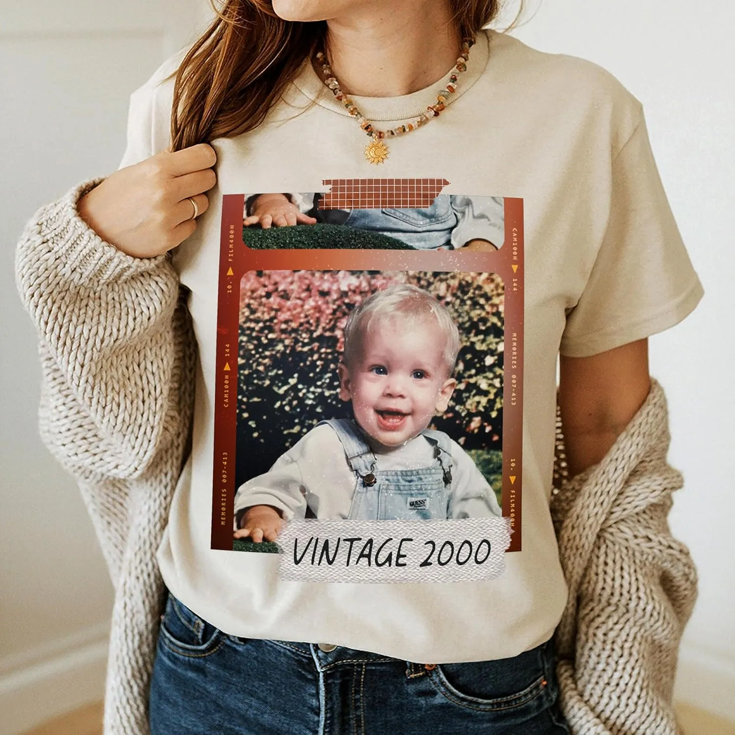 H-DEWALL Custom T Shirts 90s Vintage Design Your Own Photo Bootleg Rap Tee Gifts for Boyfriend Birthday Shirts for Men