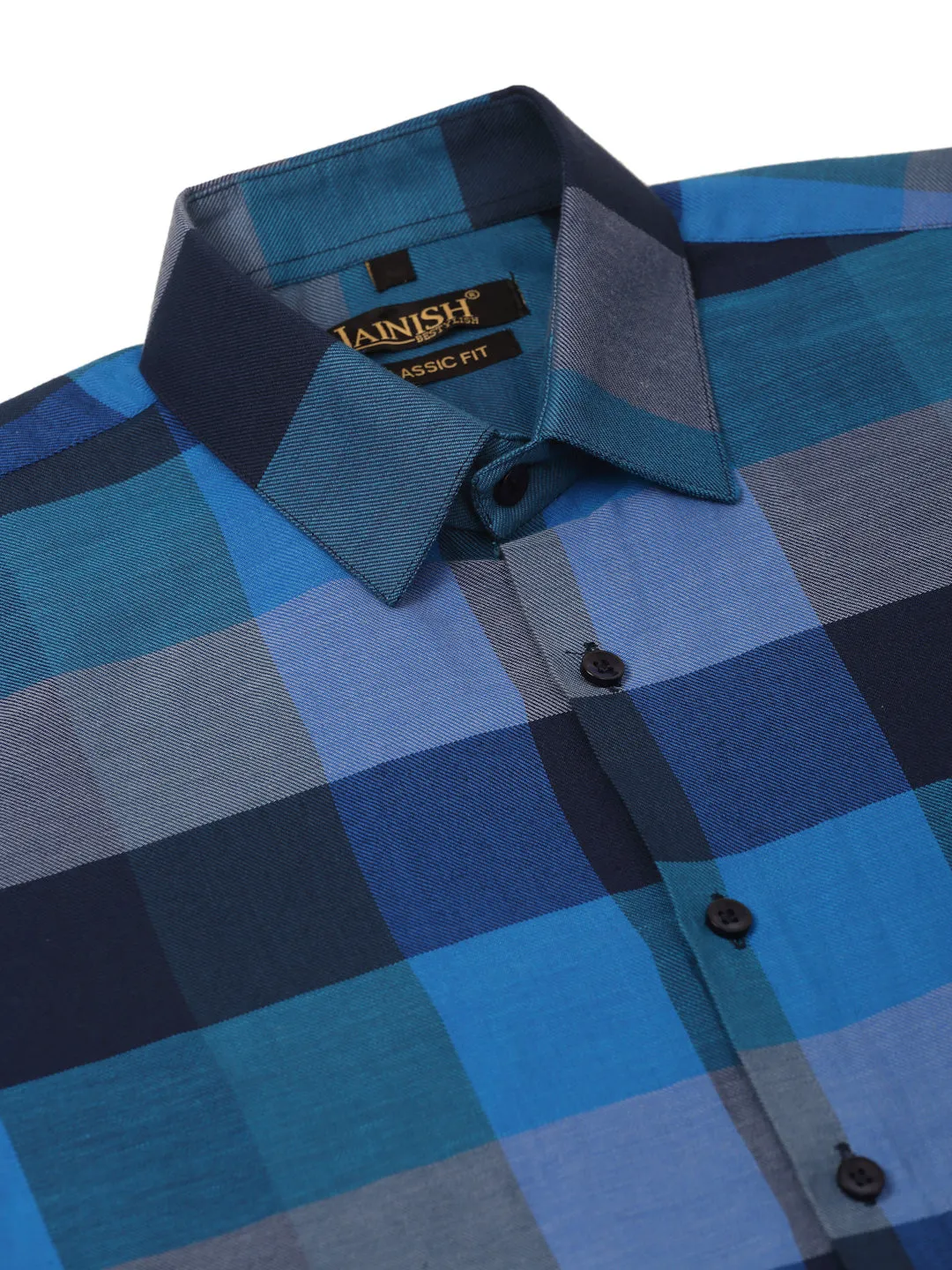 Jashvi Men's Cotton Checked Half Sleeve Formal Shirts