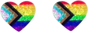 LGBT Pride Flag Heart Earrings Shiny Acrylic LGBT Rainbow Love Earrings Gay Bisexual Transgender Lesbian Pride Month Costume Accessories