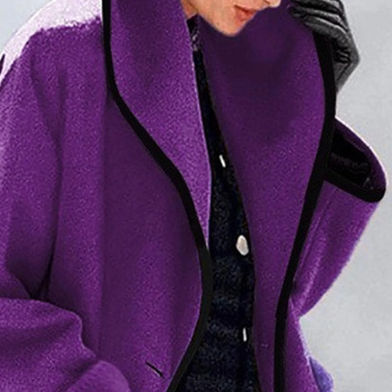 Maiyifu-GJ Womens Wool Blend Coat Single Breasted Trench Jackets with Hood Winter Casual Shawl Collar Overcoat Outerwear