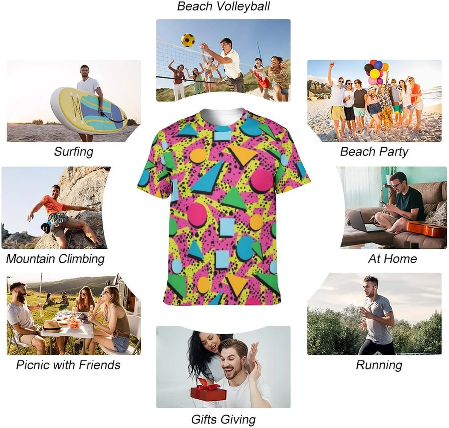 Men's 80s 90s Shirts Retro Vintage Disco Outfit 80s 90s Party Costume