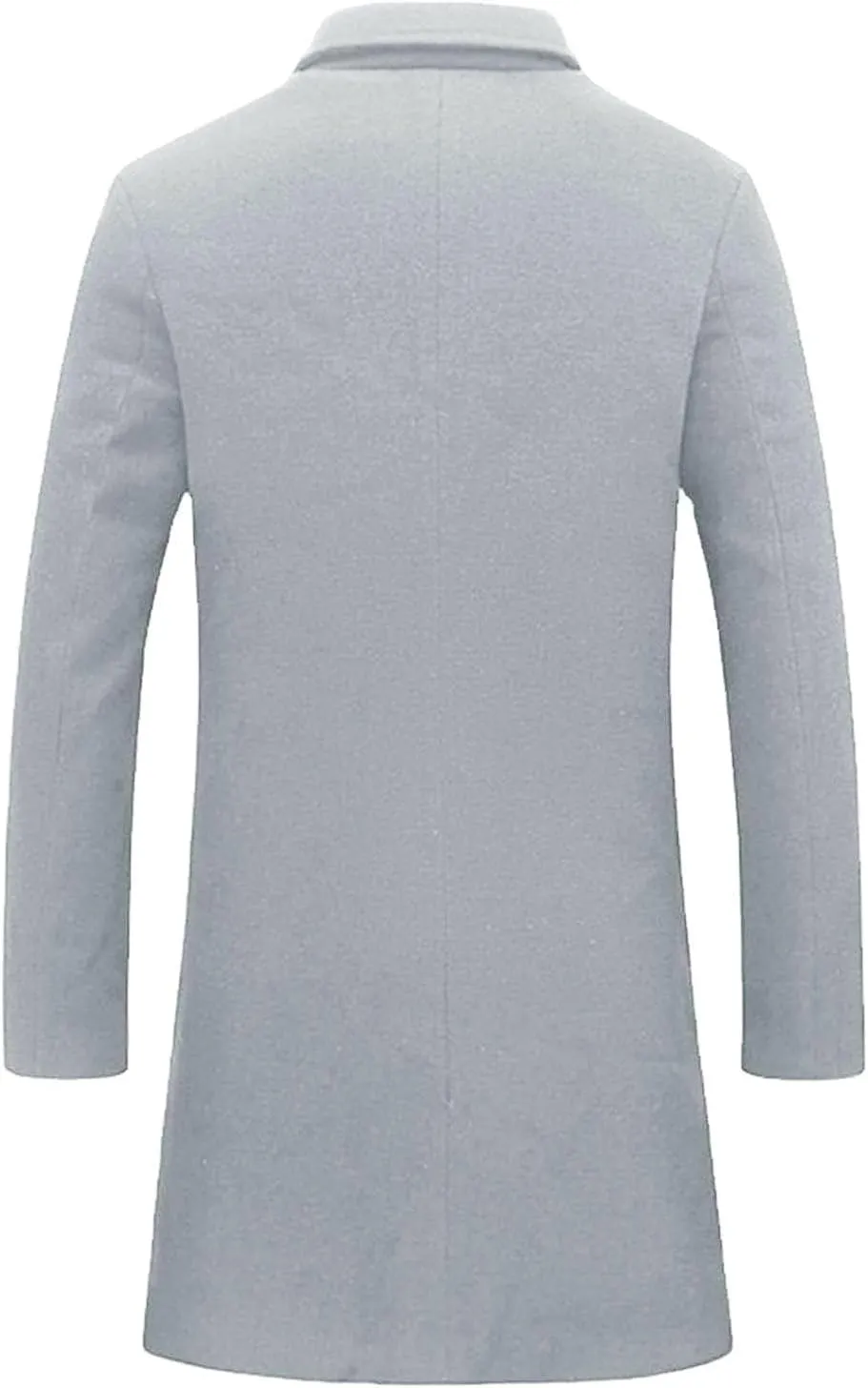 Mens Big and Tall Wool Blend Pea Coats Notched Collar Single Breasted Overcoat Winter Warm Trench Coat Long Jackets