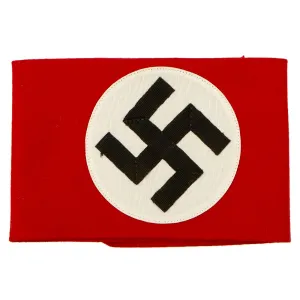 Original German Unissued Early WWII SA Multi-piece Wool Felt & Rayon Overcoat Armband with RZM Tag