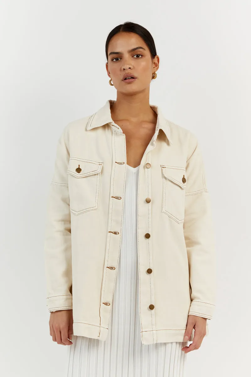 PERI CREAM DENIM SHACKET