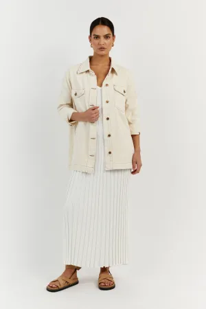 PERI CREAM DENIM SHACKET