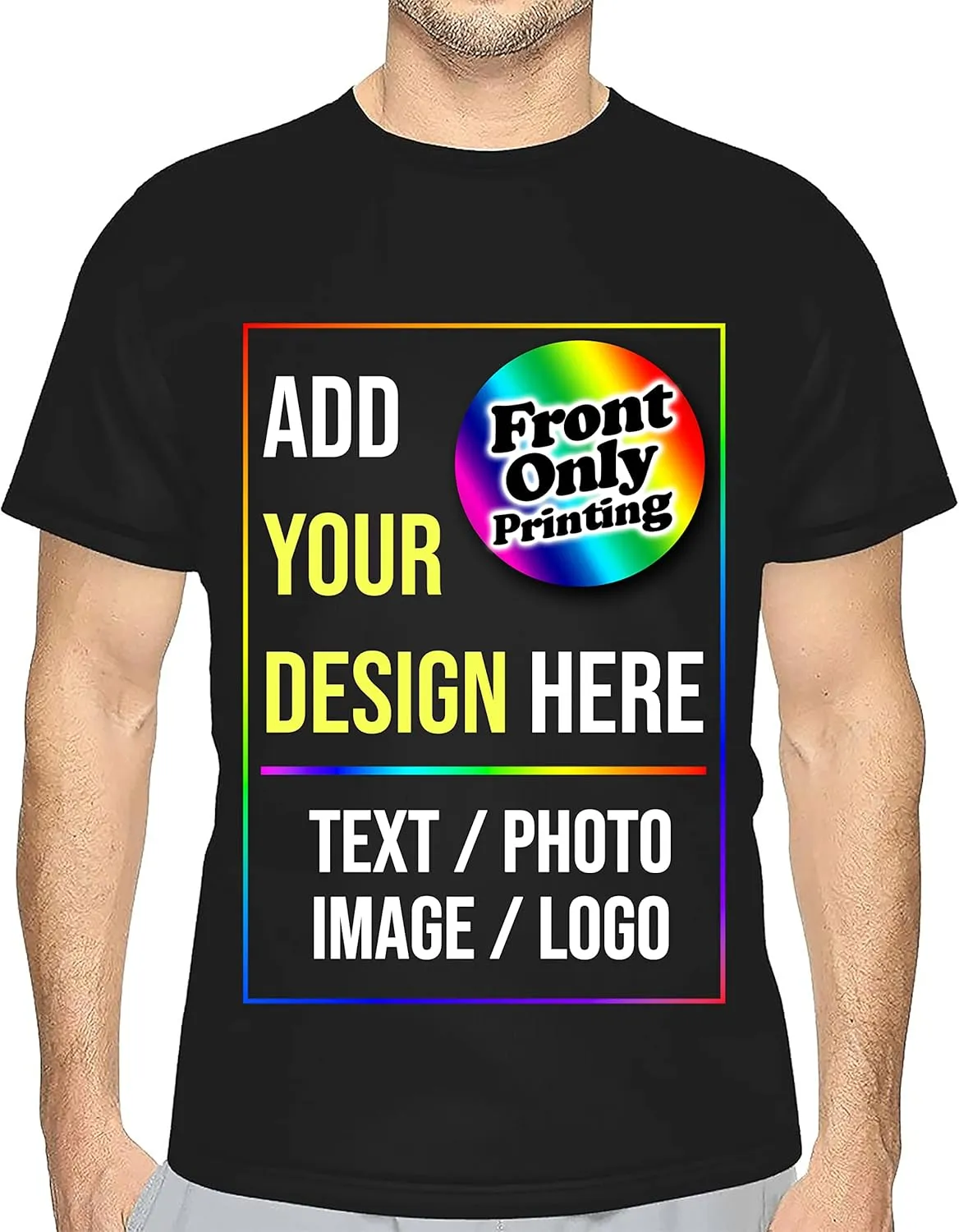 Personalized T-Shirt Custom Design Your Own Tee with Text Image Logo Photo Front Only Printing