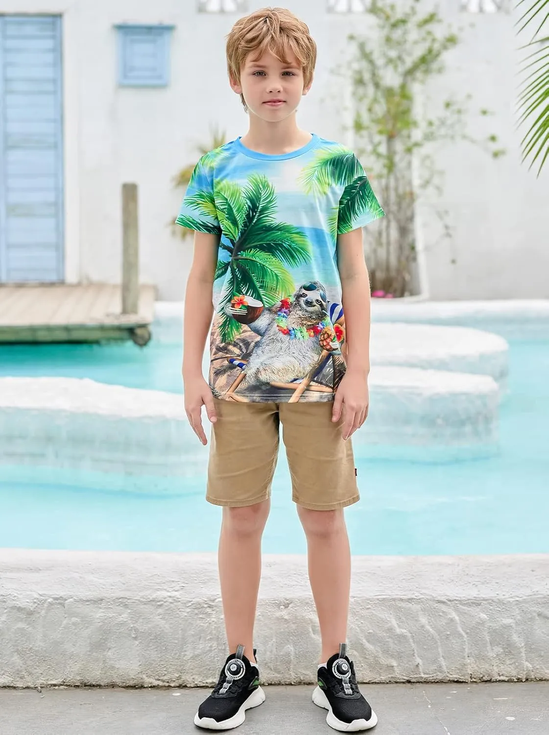 RAISEVERN Boys Girls 3D Graphic Printed T-Shirts Short Sleeve Summer tees for 4-14 Years