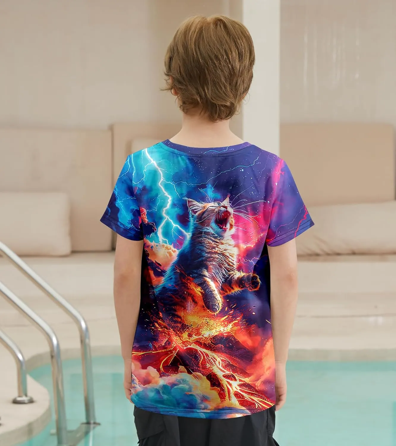 RAISEVERN Boys Girls 3D Graphic Printed T-Shirts Short Sleeve Summer tees for 4-14 Years