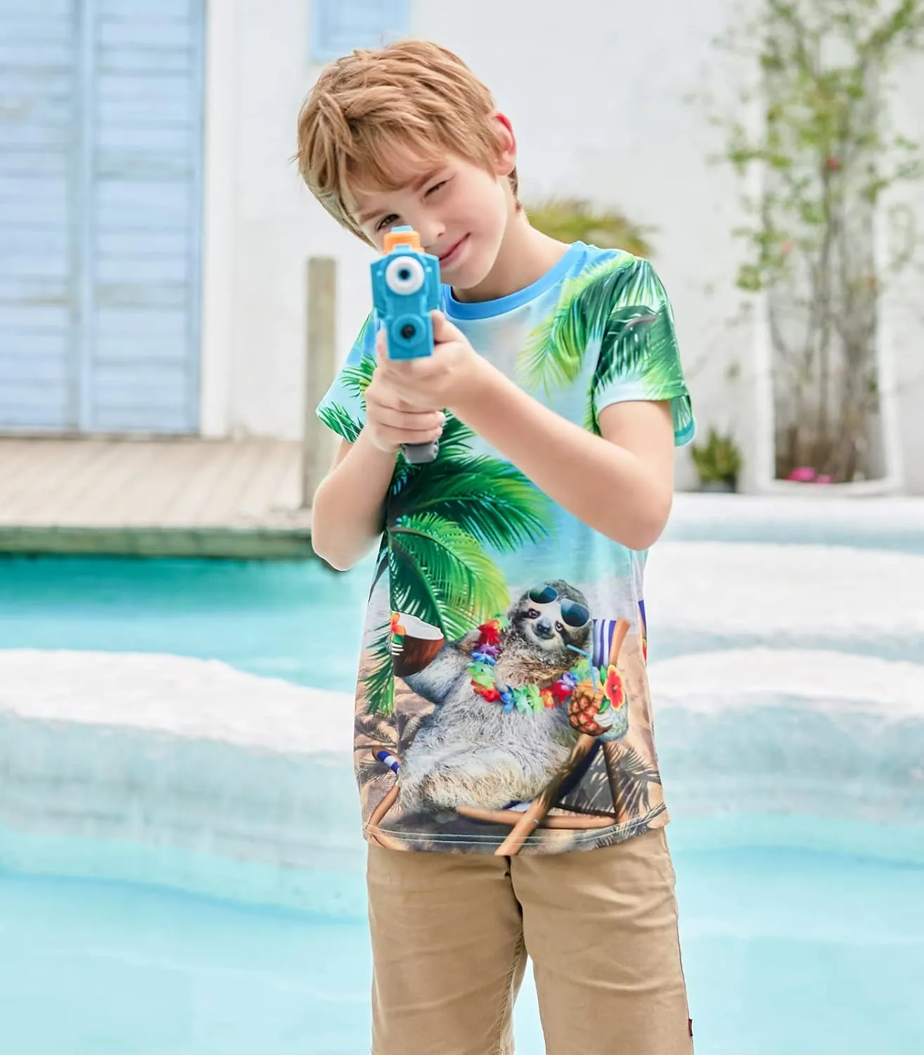 RAISEVERN Boys Girls 3D Graphic Printed T-Shirts Short Sleeve Summer tees for 4-14 Years