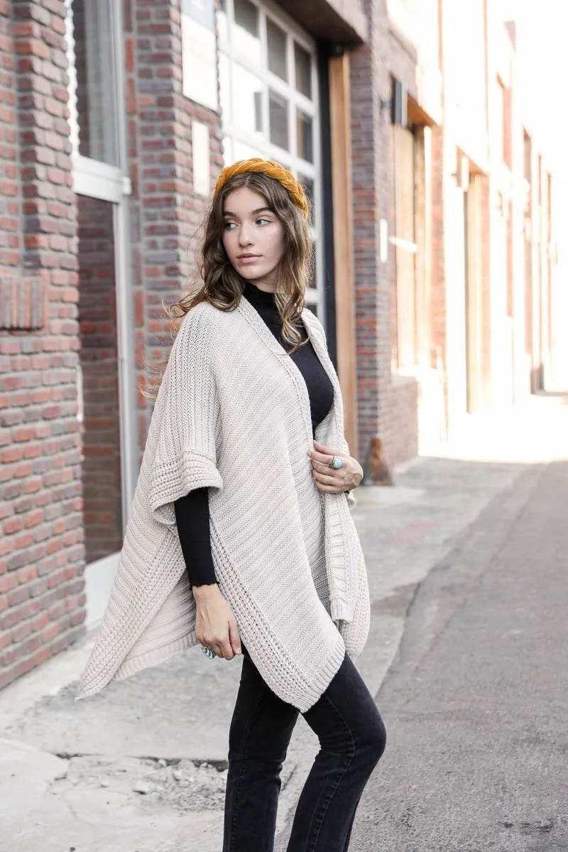 Ridged Rib Knit Ruana