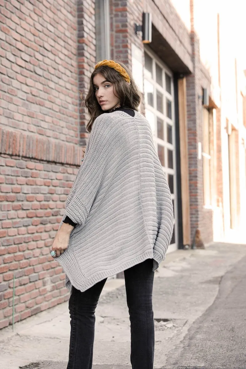 Ridged Rib Knit Ruana
