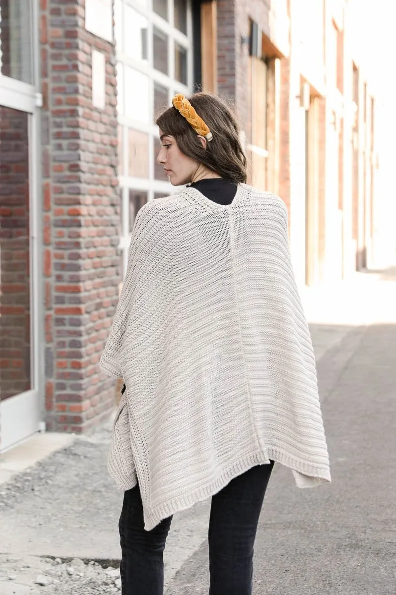 Ridged Rib Knit Ruana