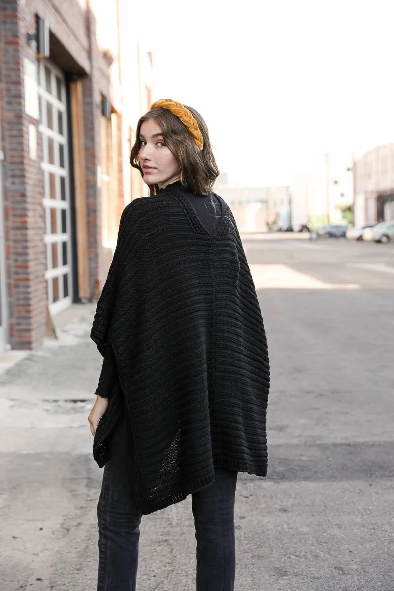 Ridged Rib Knit Ruana