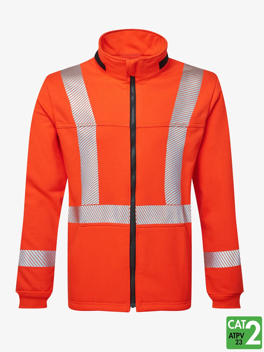 Segmented Striped Fleece Full Zip Jacket By IFR Workwear - Style OSO329