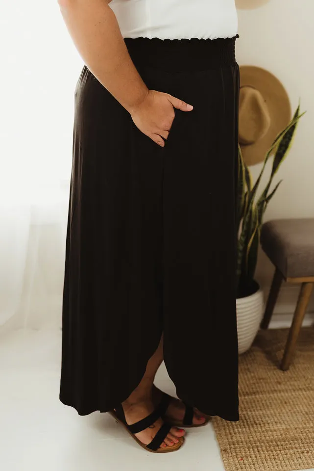 Smocking Waist Maxi Skirt
