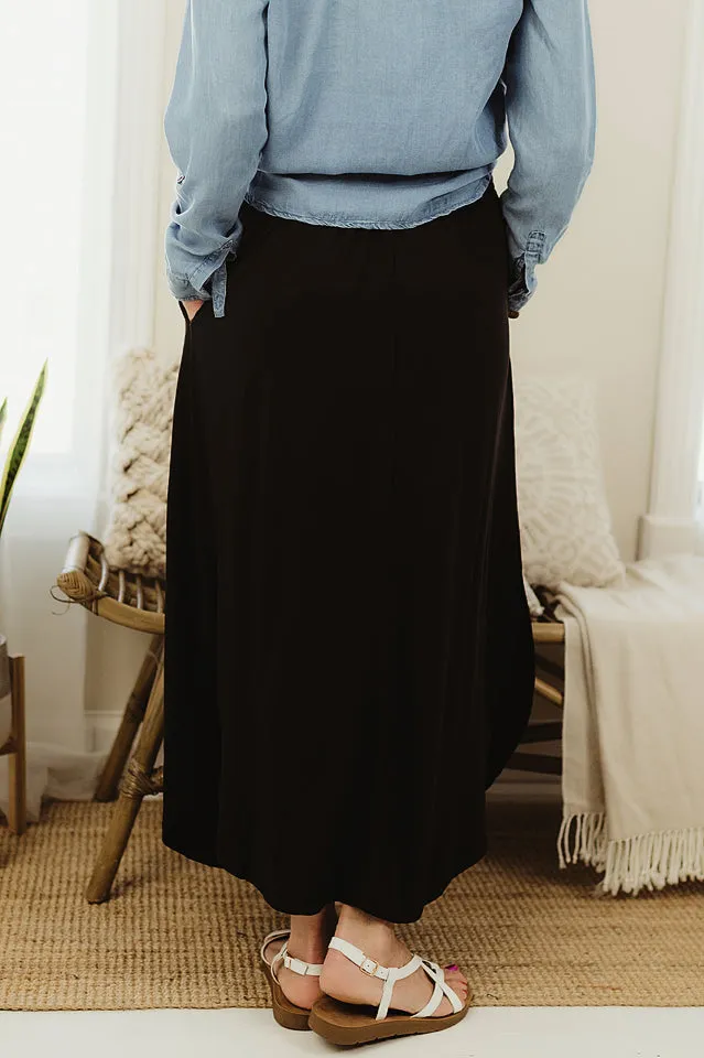 Smocking Waist Maxi Skirt