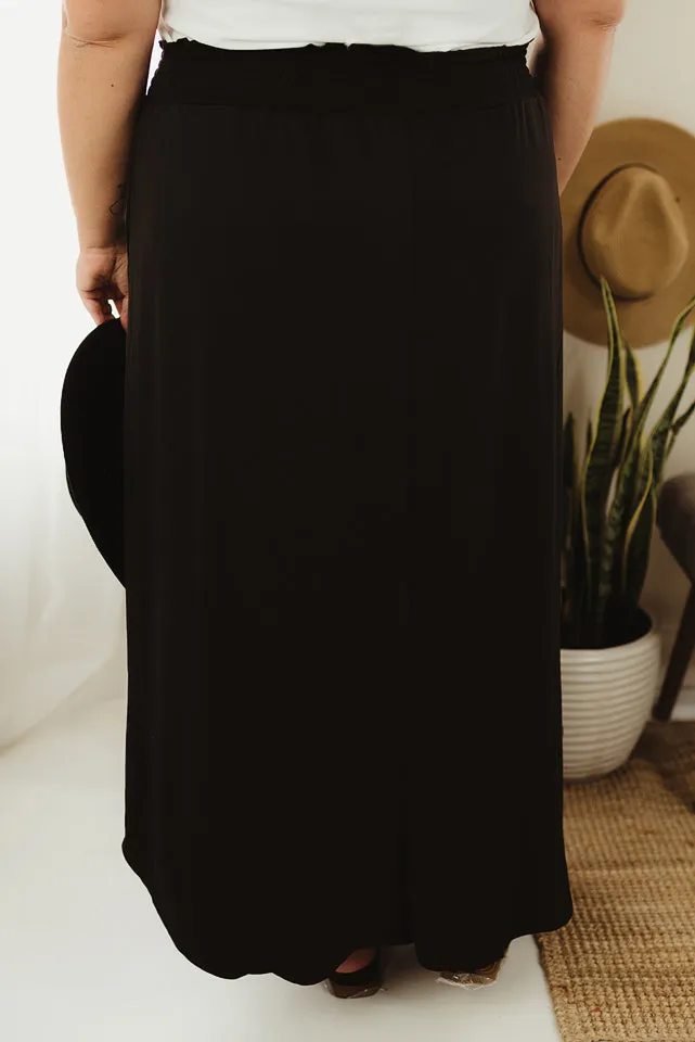 Smocking Waist Maxi Skirt