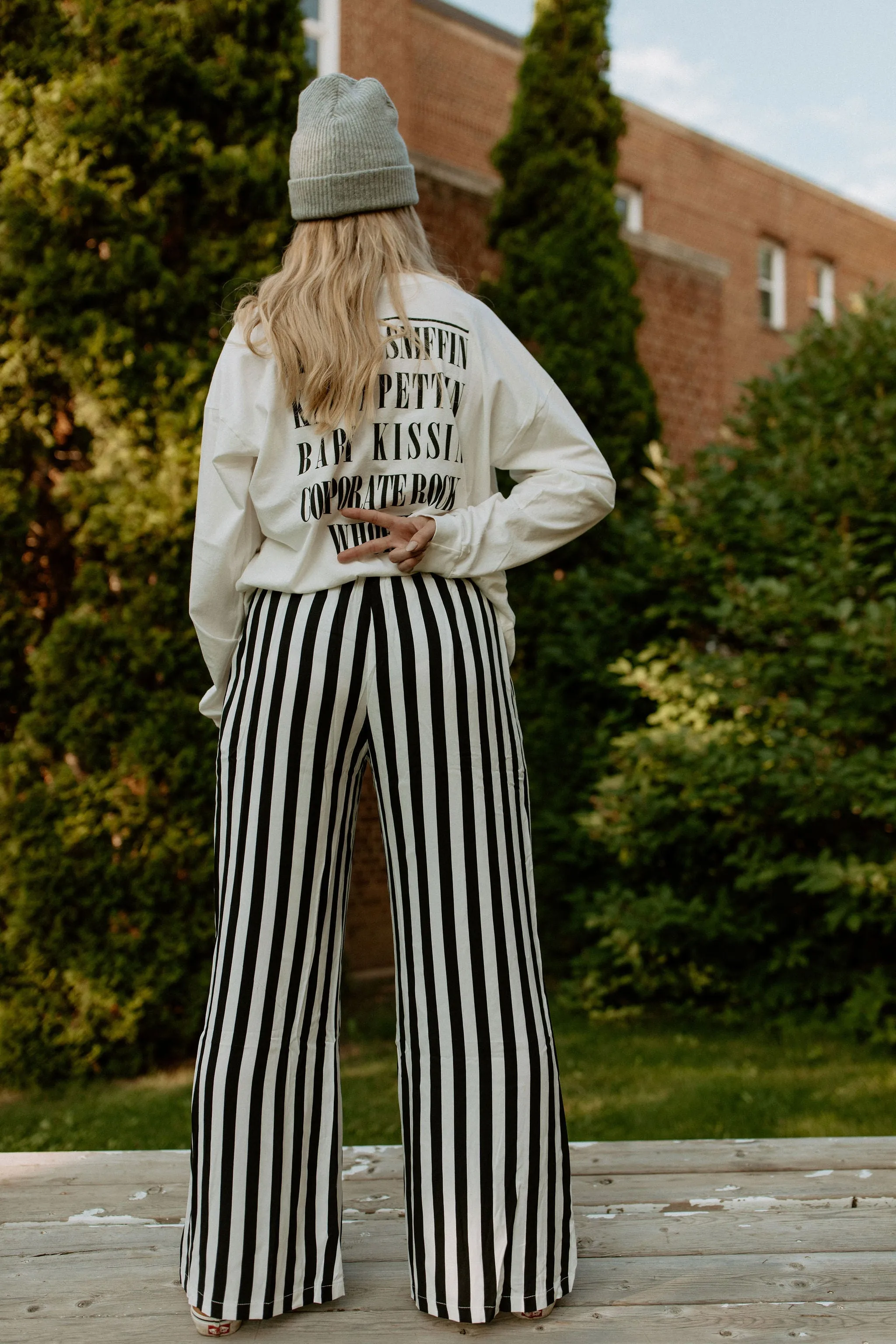 The Francis Striped Pants - Black
