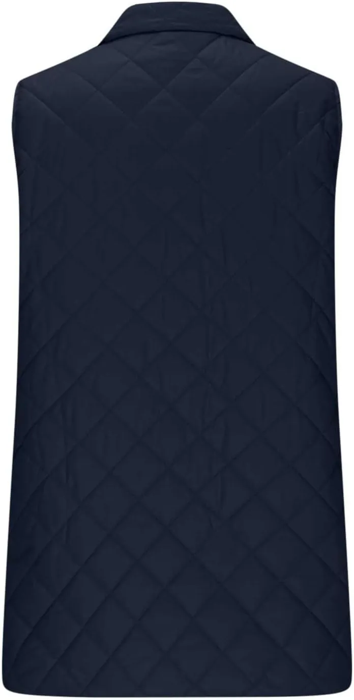Uillui Long Winter Vest for Women 2024 Trendy Outwear Lightweight Quilted Puffer Down Vest Women Warm Padded Gilet Jackets