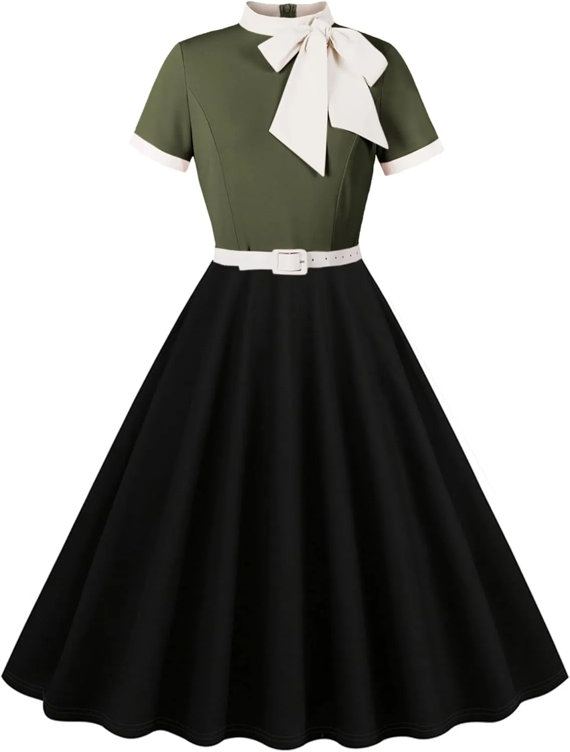 Women 1950s Vintage Floral Cocktail Swing Dress 50s Short Sleeve Audrey Hepburn Rockabilly Prom Dress A Line Tea Party Dress