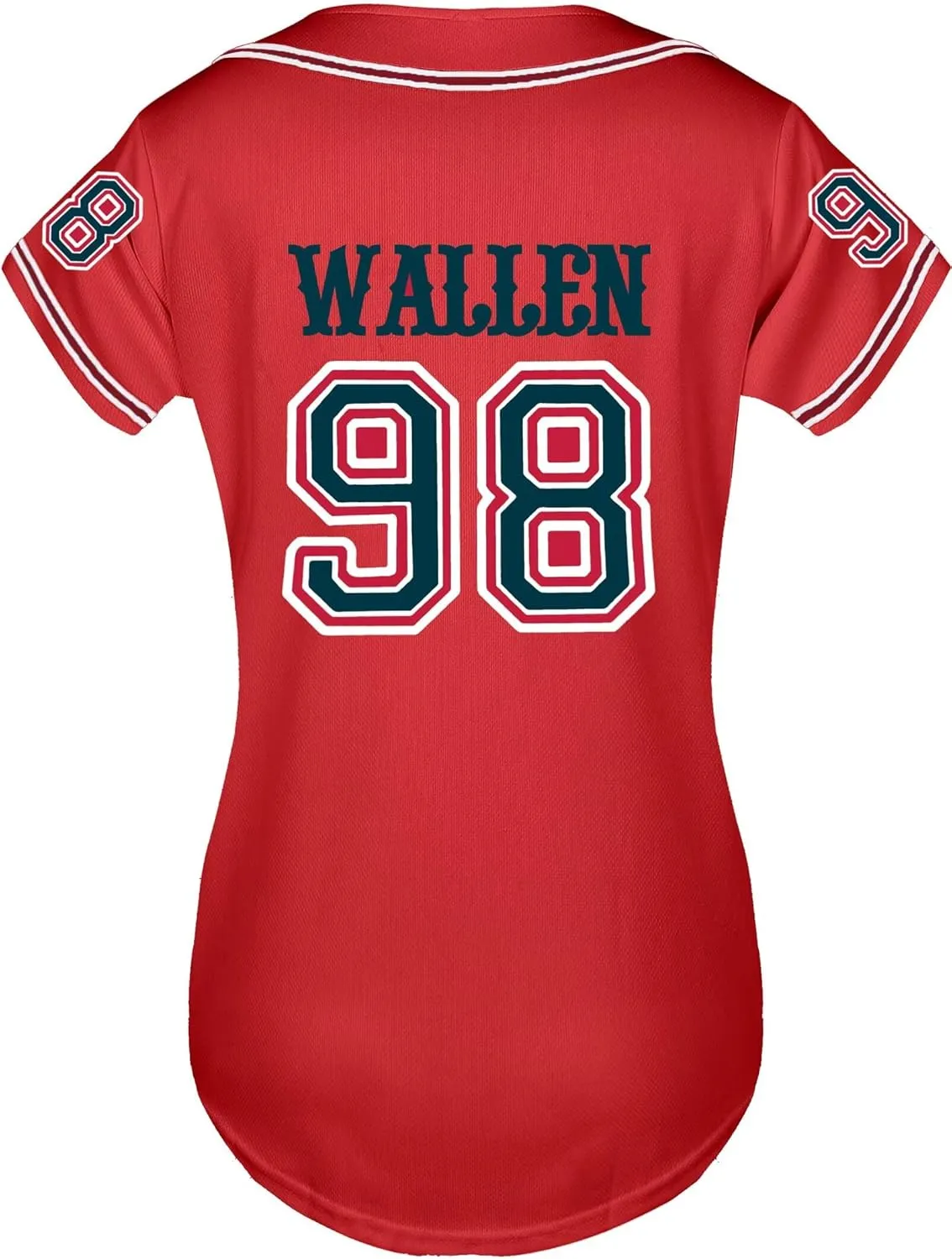 Women 98 Baseball Jersey Country Music Graphic Shirt Vintage Button Down Tshirt Fan Tops