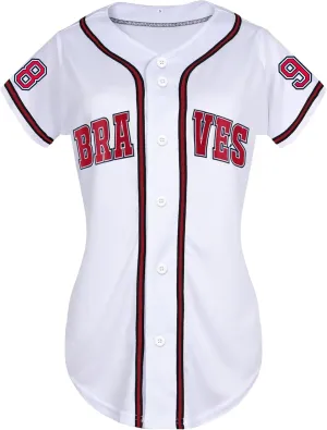 Women 98 Baseball Jersey Country Music Graphic Shirt Vintage Button Down Tshirt Fan Tops
