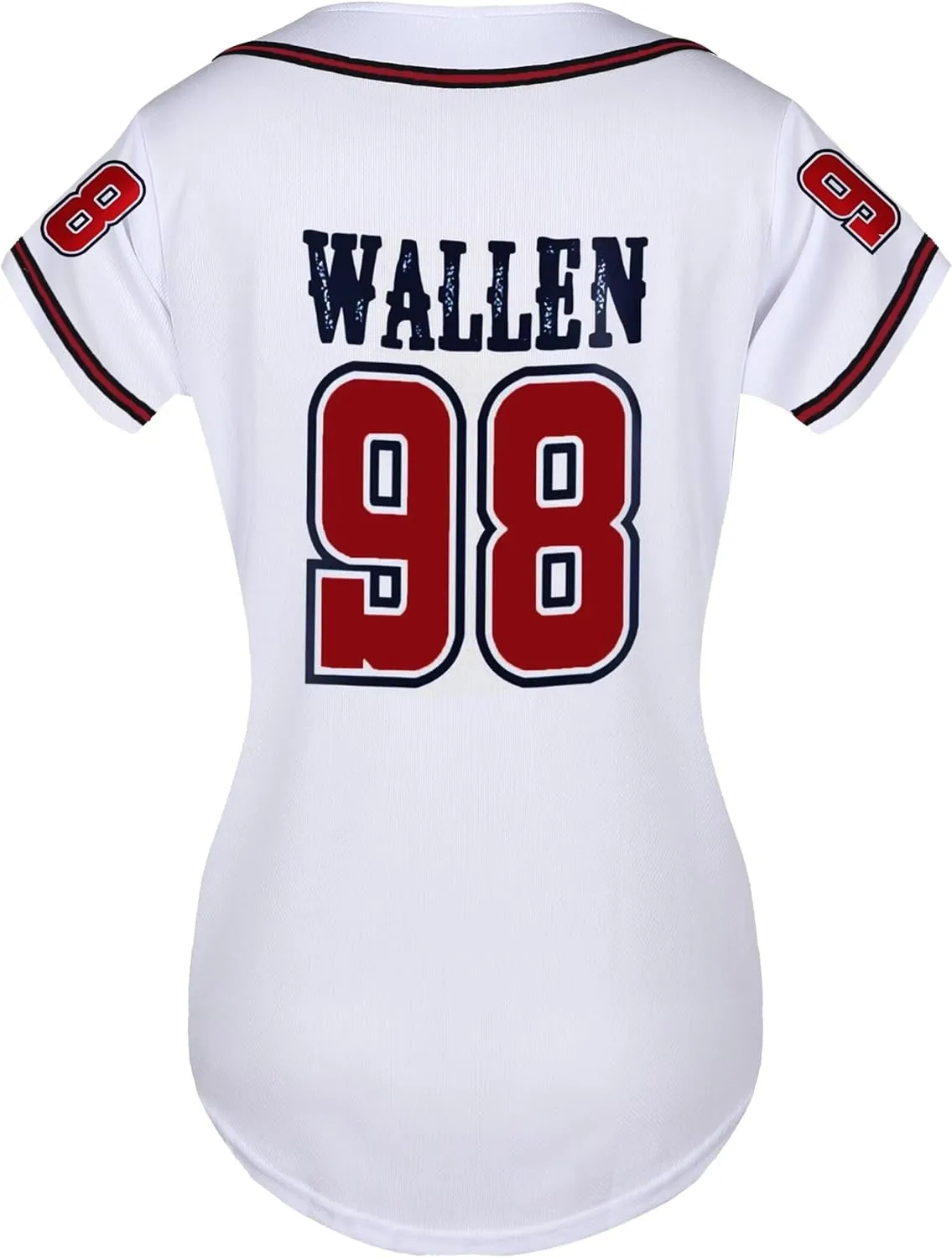 Women 98 Baseball Jersey Country Music Graphic Shirt Vintage Button Down Tshirt Fan Tops